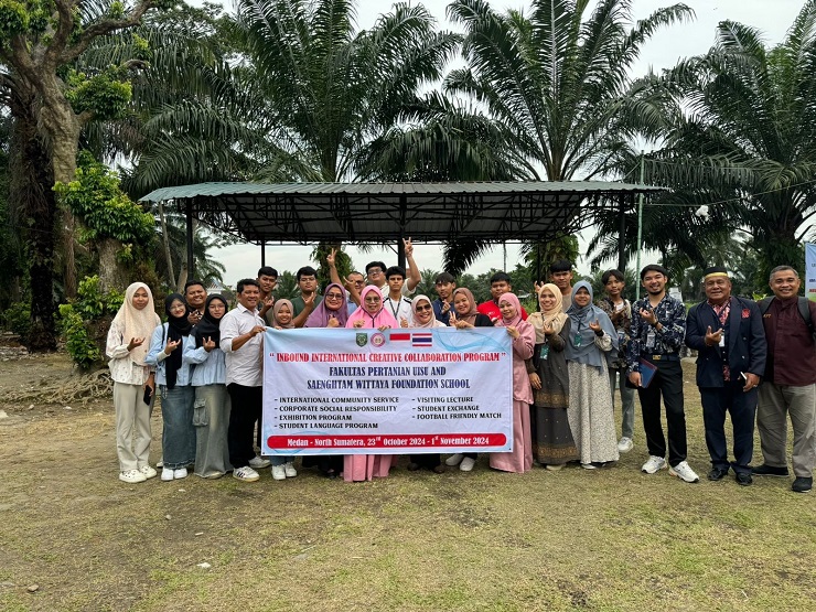 FST Universitas Labuhanbatu Melakukan PKM dengan Saengtham Wittaya Foundation School Thailand Penanaman pohon MPTS